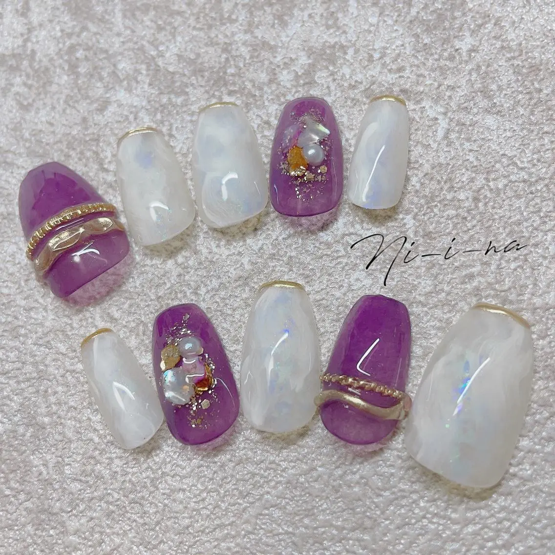 ネイル ニュアンスネイル ホワイト nail salon Ni-i-naのネイルデザイン