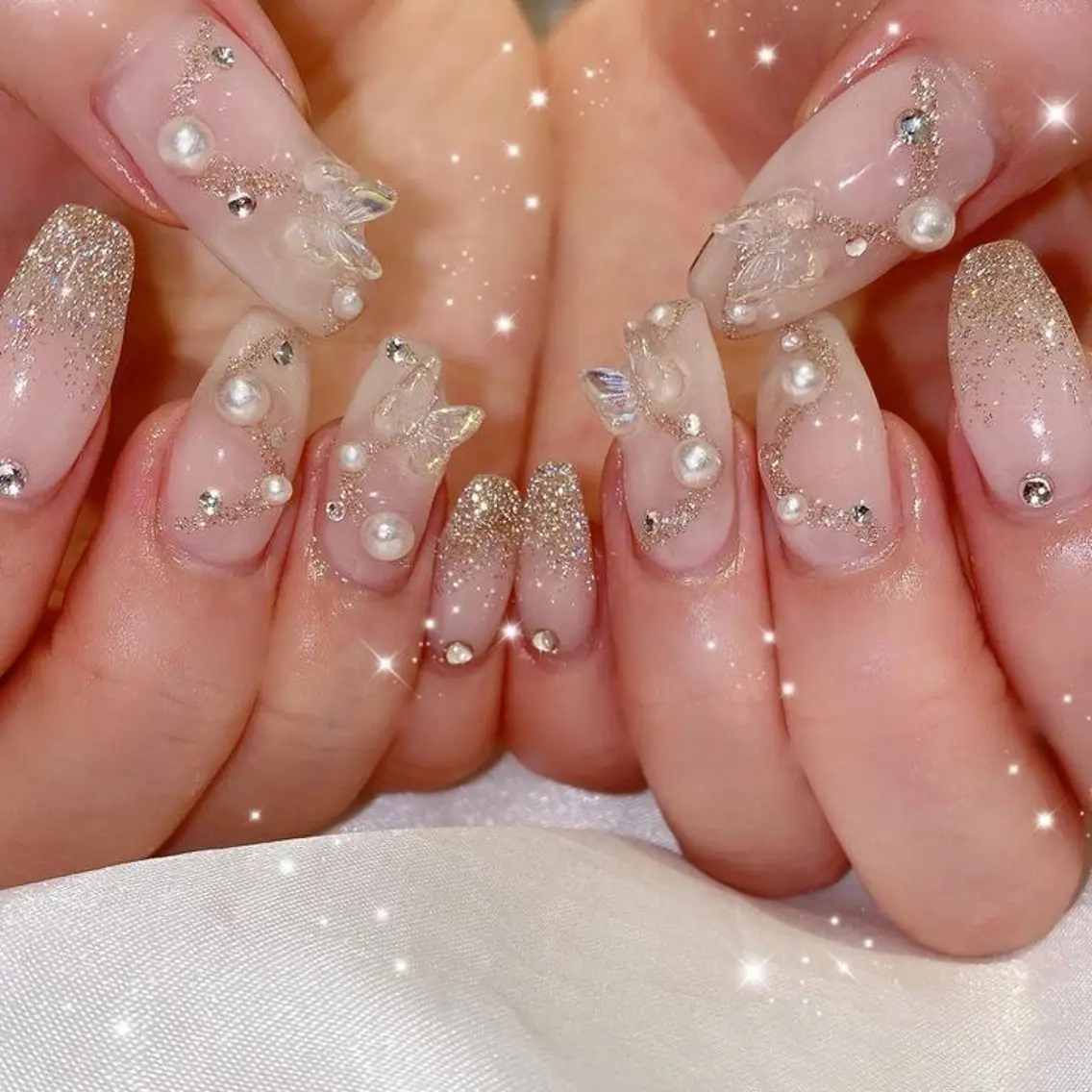 ネイル マグネットネイル ピンク ネイルチップ 冬ネイル Lee Nailsのネイルデザイン