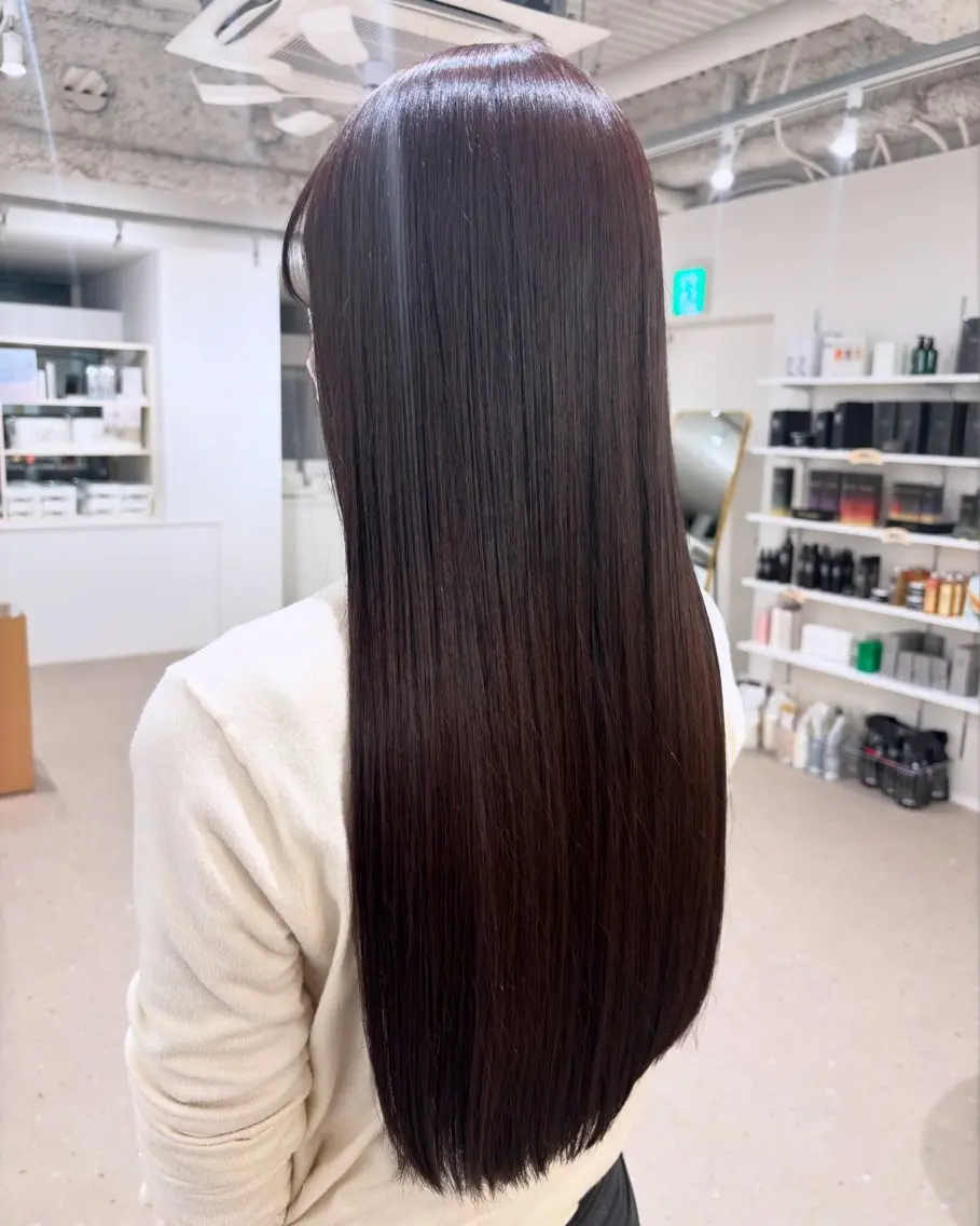 ロング カラー カット 縮毛矯正 似合わせ美髪ヘア✨ 天王寺.阿倍野🌈のヘアスタイル