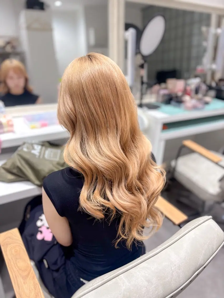 ロング ヘアアレンジ 結婚式・ブライダル デート ヨシンモリ 韓国風ヘア ヘアセット ⭐︎moe 【ヘアセット🧸】のヘアスタイル