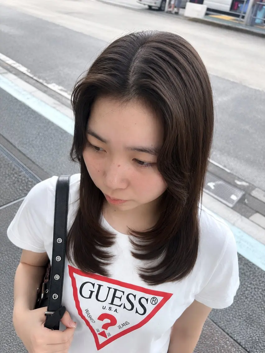 セミロング レイヤーカット レイヤーカット/ 上品艶カラー/あかねのヘアスタイル