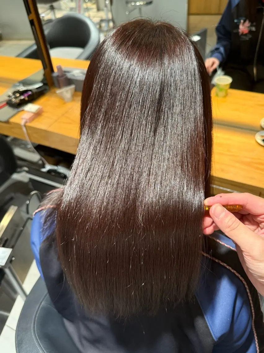 セミロング カット ヘアカラー Lee天王寺 上山裕己のヘアスタイル
