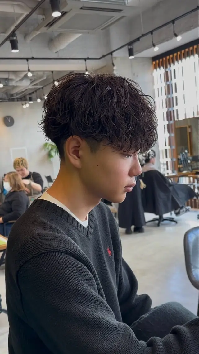 ショート パーマ メンズ カット パーマ トリートメント メンズパーマ 西條真治のヘアスタイル