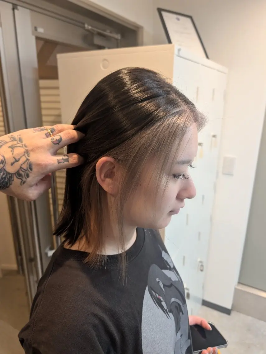 ミディアム ミストバング ヘアカラー トリートメント TELAHAIR SHOGOのヘアスタイル
