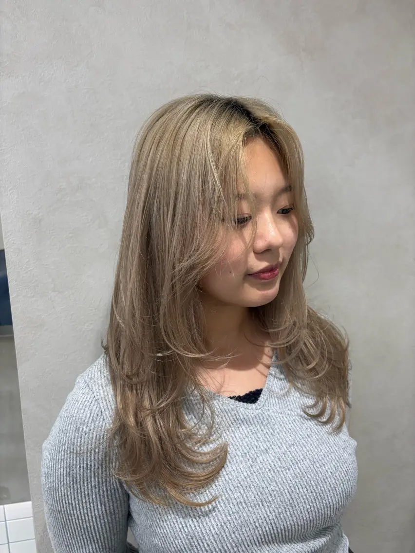 ロング ハッシュカット ハイレイヤー 韓国風ヘア レイヤーカット カット Yuta✂︎ 韓国レイヤー🪽のヘアスタイル