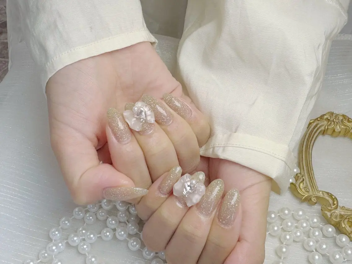ネイル アートネイル フットネイル ジェルネイル ハート マグネットネイル babarla Nailのネイルデザイン