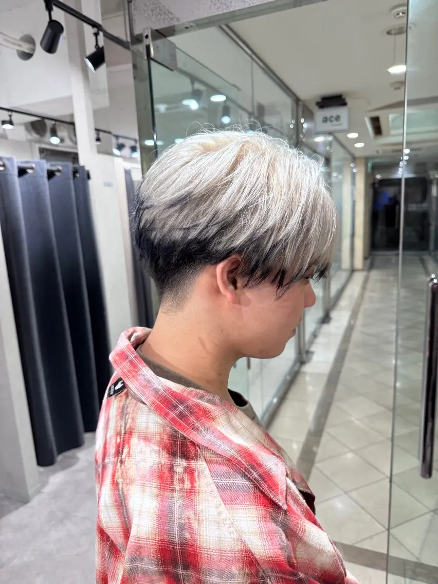 ショート カラー メンズ ヘアカラー トリートメント シマオカイッセイ 個室サロンaceのヘアスタイル