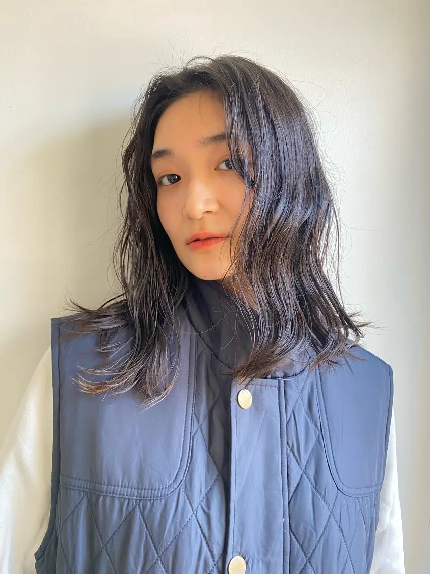 ミディアム カラー パーマ カット パーマ トリートメント Hayashi Shioriのヘアスタイル