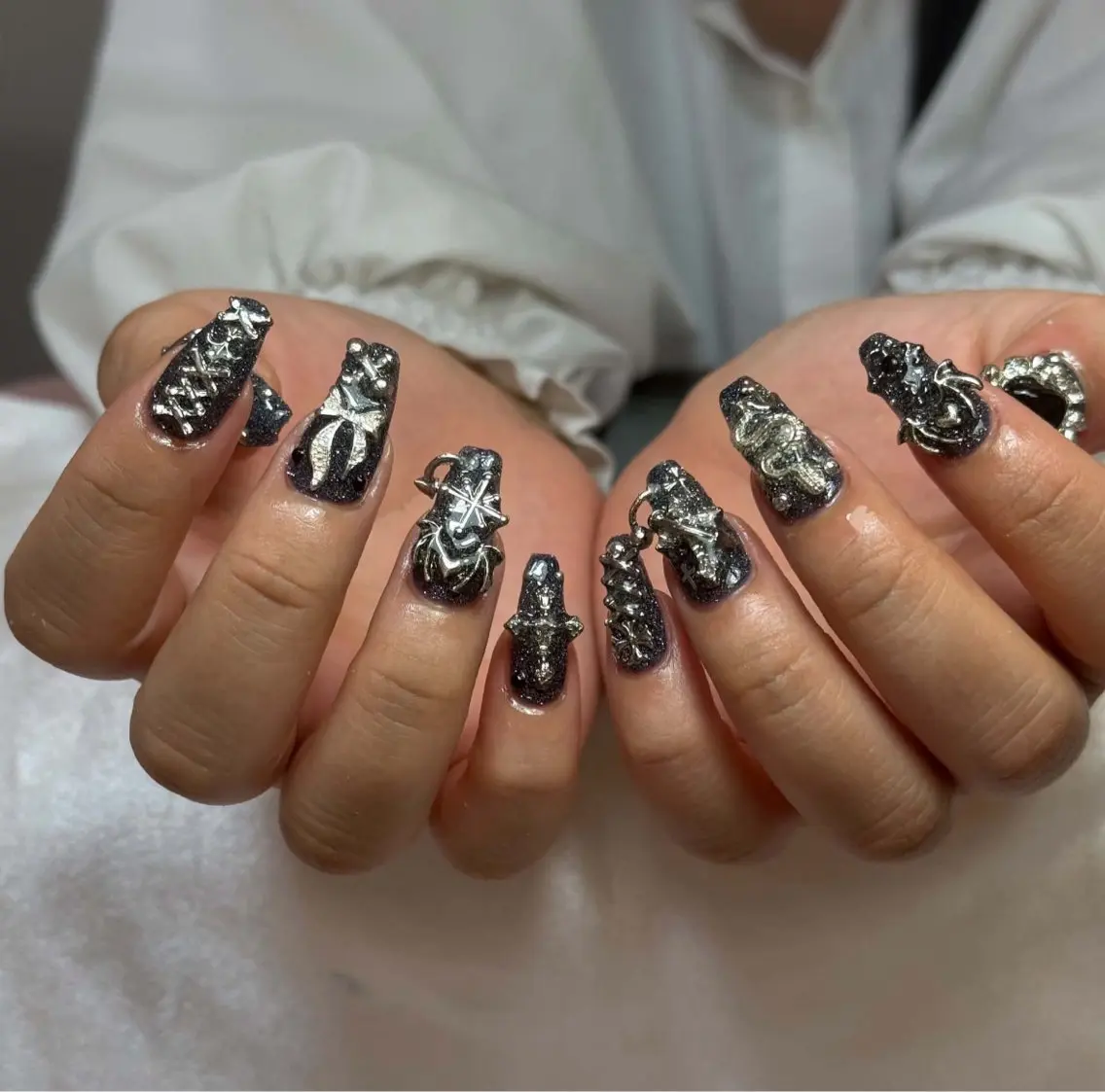 ネイル 桜ネイル 長さ出し フレンチネイル 韓国ネイル マグネットネイル ハンドネイル Kiwami nailsalonのネイルデザイン