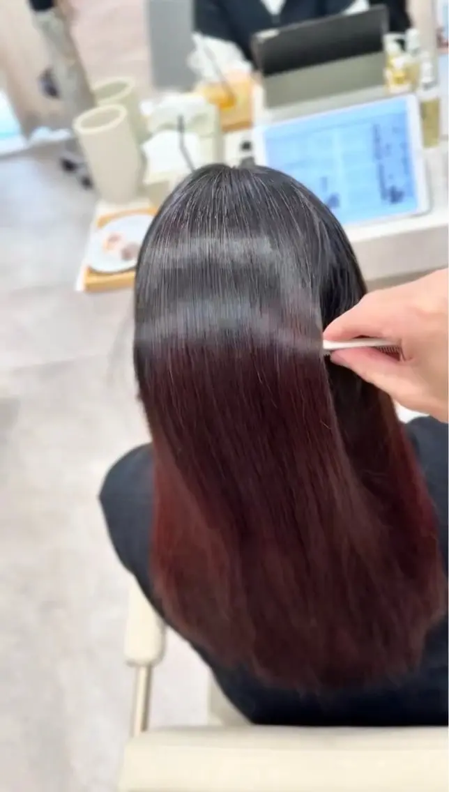 ロング 縮毛矯正 sinsia縮毛矯正 酸性ストレート　銀座のヘアスタイル