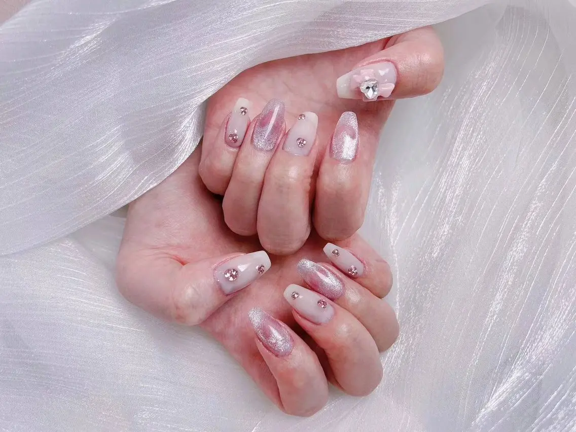 ネイル アートネイル フラワーネイル フットネイル ジェルネイル ハート babarla Nailのネイルデザイン