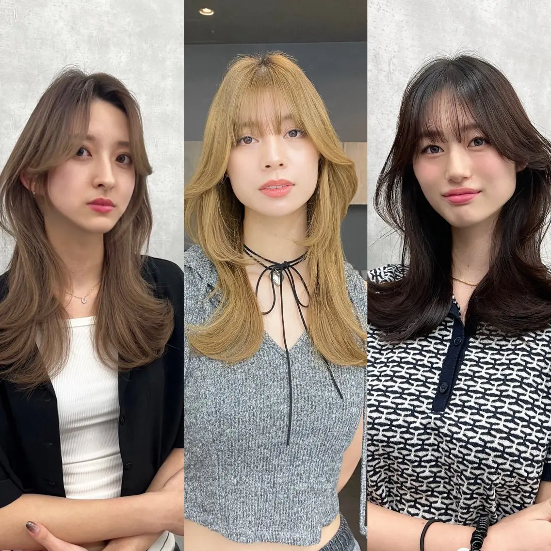 ミディアム カラー くびれヘア 韓国風ヘア レイヤーカット レイヤー/艶カラー /韓国ヘア/高松のヘアスタイル