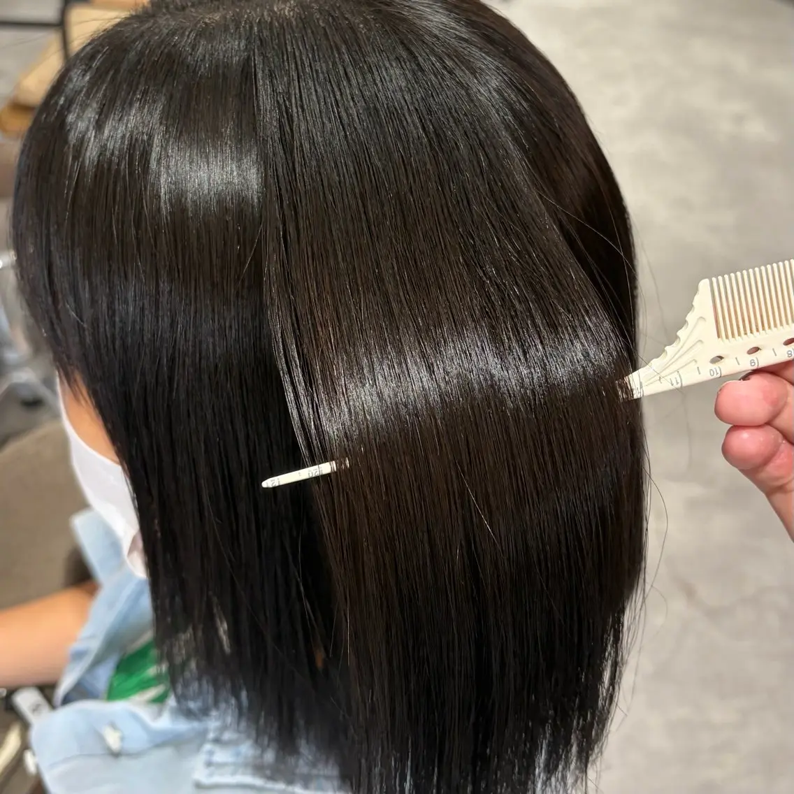 セミロング 天王町×韓国レイヤー 髪質改善 佐藤友茉のヘアスタイル