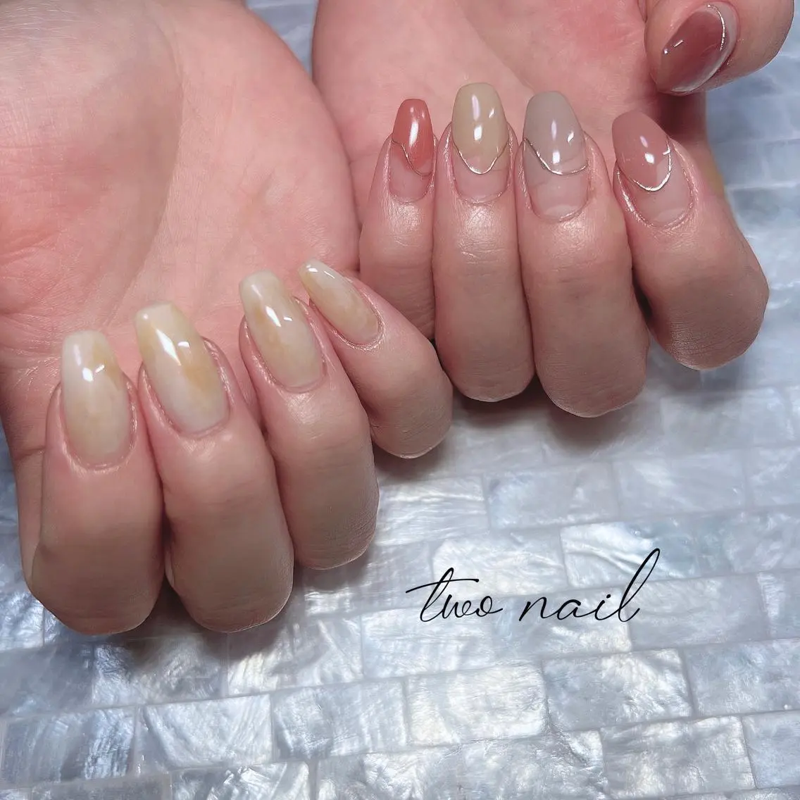 ネイル アートネイル フットネイル ハート ニュアンスネイル オフィスネイル ハンドネイル two nailのネイルデザイン
