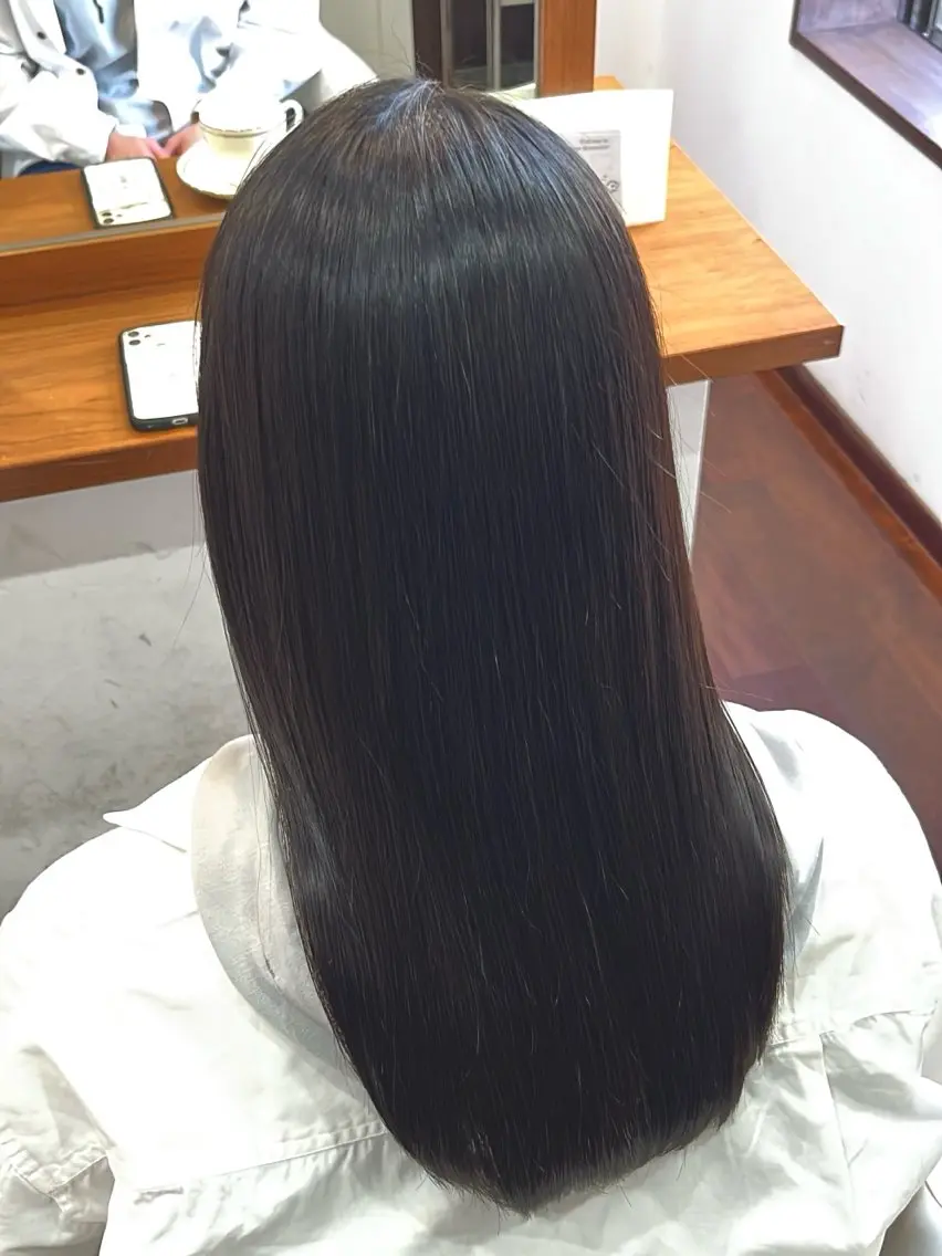 ロング 髪質改善 縮毛矯正 トリートメント 今在家 玲【艶髪スト レート/メンズ】のヘアスタイル