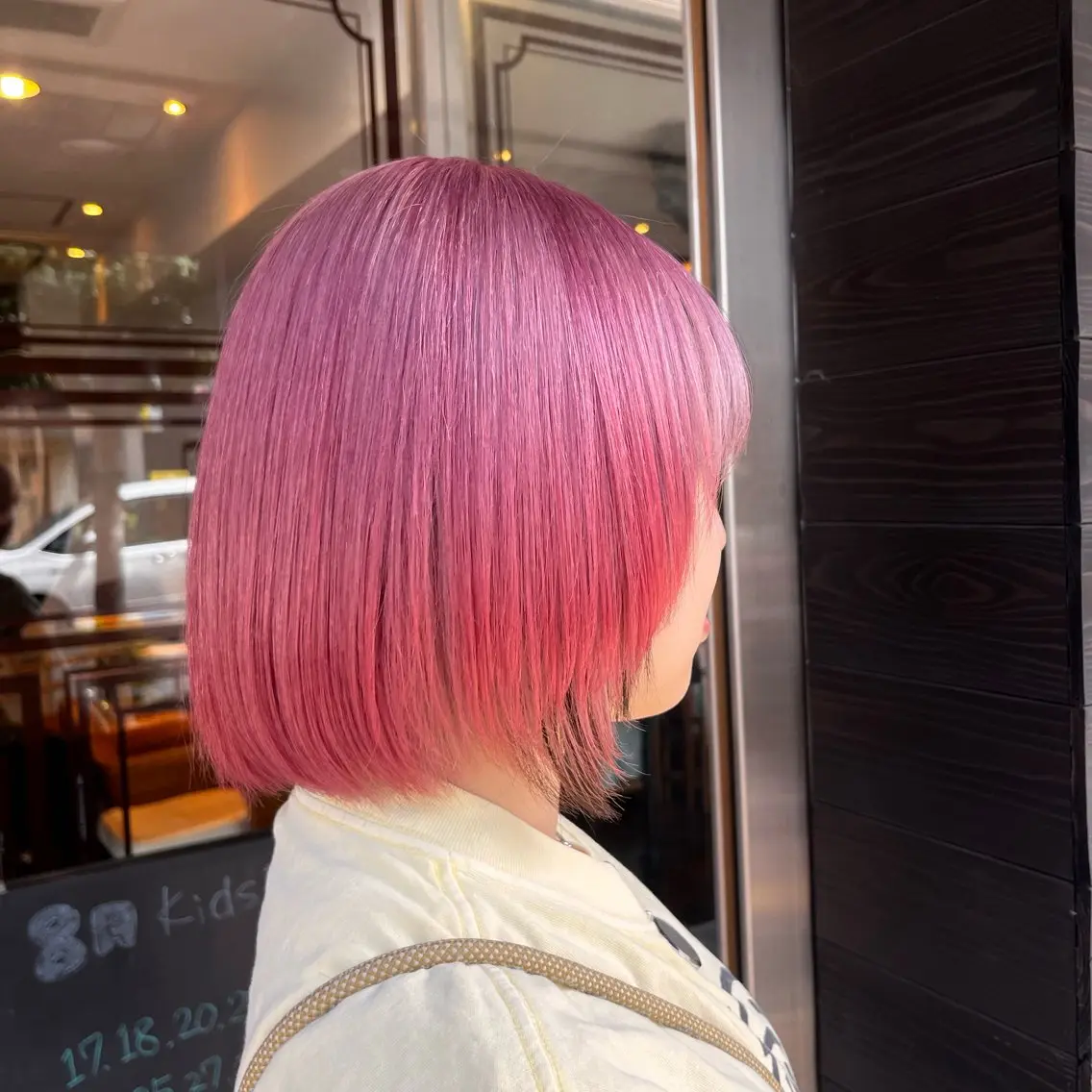 ミディアム カラー ピンクカラー おくだ　りお /ハイトーンカラーのヘアスタイル