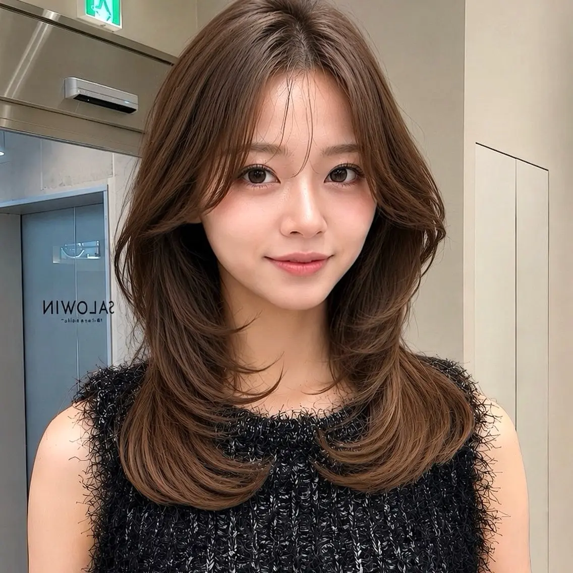 セミロング カラー カット ヘアカラー トリートメント 新宿/レイヤーカット 髪質改善/小顔見せのヘアスタイル