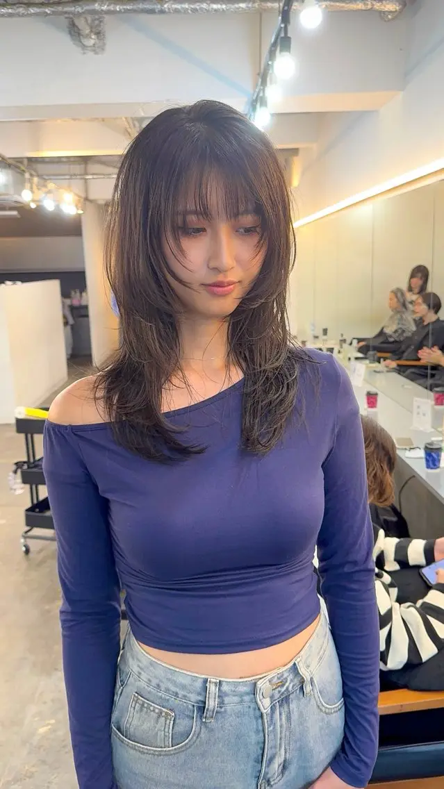ロング カラー カット ヘアカラー トリートメント 🪡韓国レイヤー/ 艶髪カラー/菊池🪡のヘアスタイル
