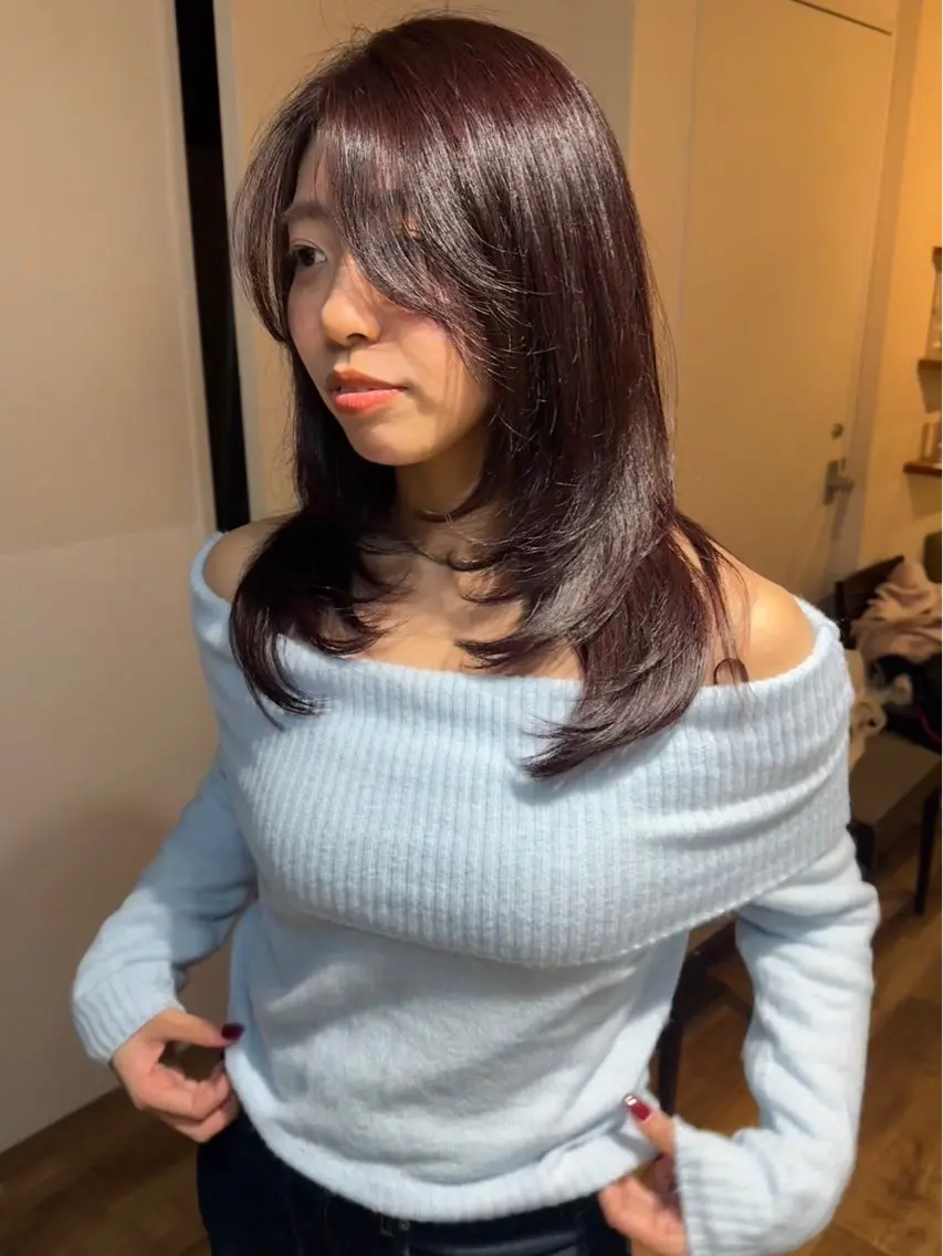 セミロング カット ヘアカラー カット⌇艶カラー 🫧⌇Nanahoのヘアスタイル