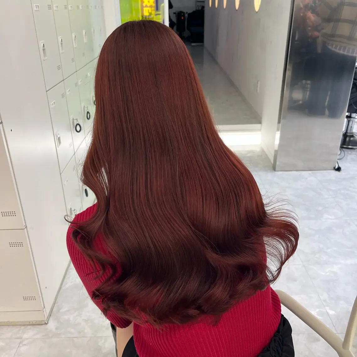 ロング ヘアカラー トリートメント ヘッドスパ ヘアセット 💗韓国暖色ヘア NO.1💗🪽のヘアスタイル