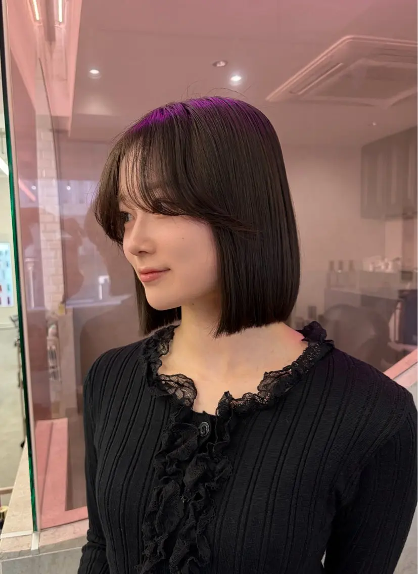 ミディアム ボブ 低ダメージカラー Yoshidaのヘアスタイル