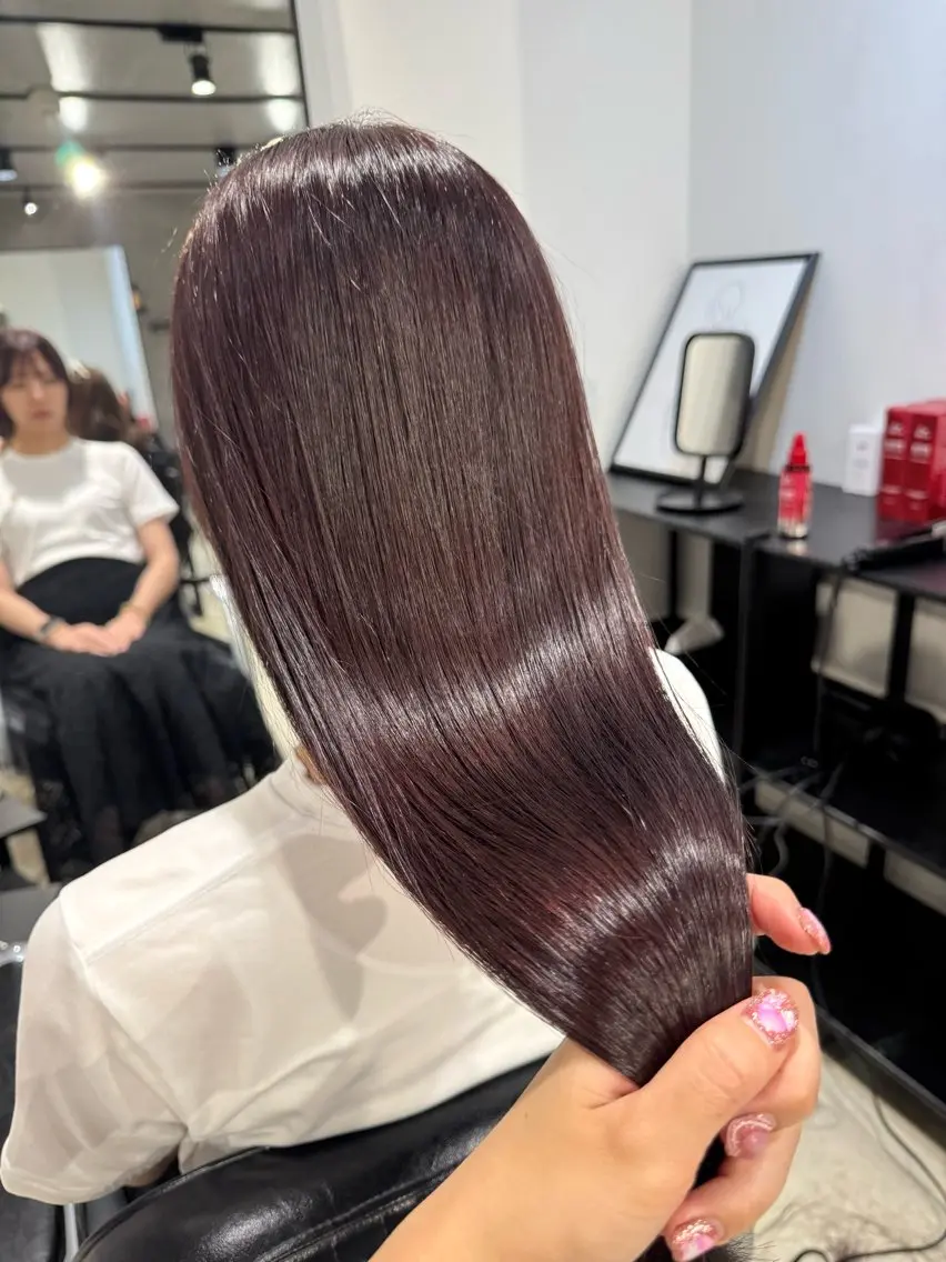 ロング カラー パーマ ヘアアレンジ 透明感カラー/縮毛 矯正/YUKAのヘアスタイル