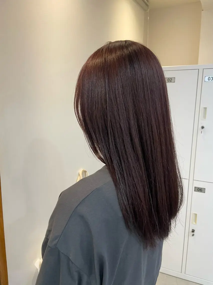 ロング カラー カシス パープルカラー みやした もあのヘアスタイル