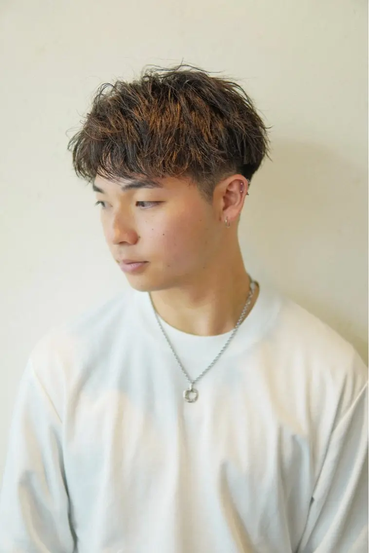 ショート パーマ メンズ カット パーマ トリートメント メンズパーマ特化 カバヤマ　リョウのヘアスタイル