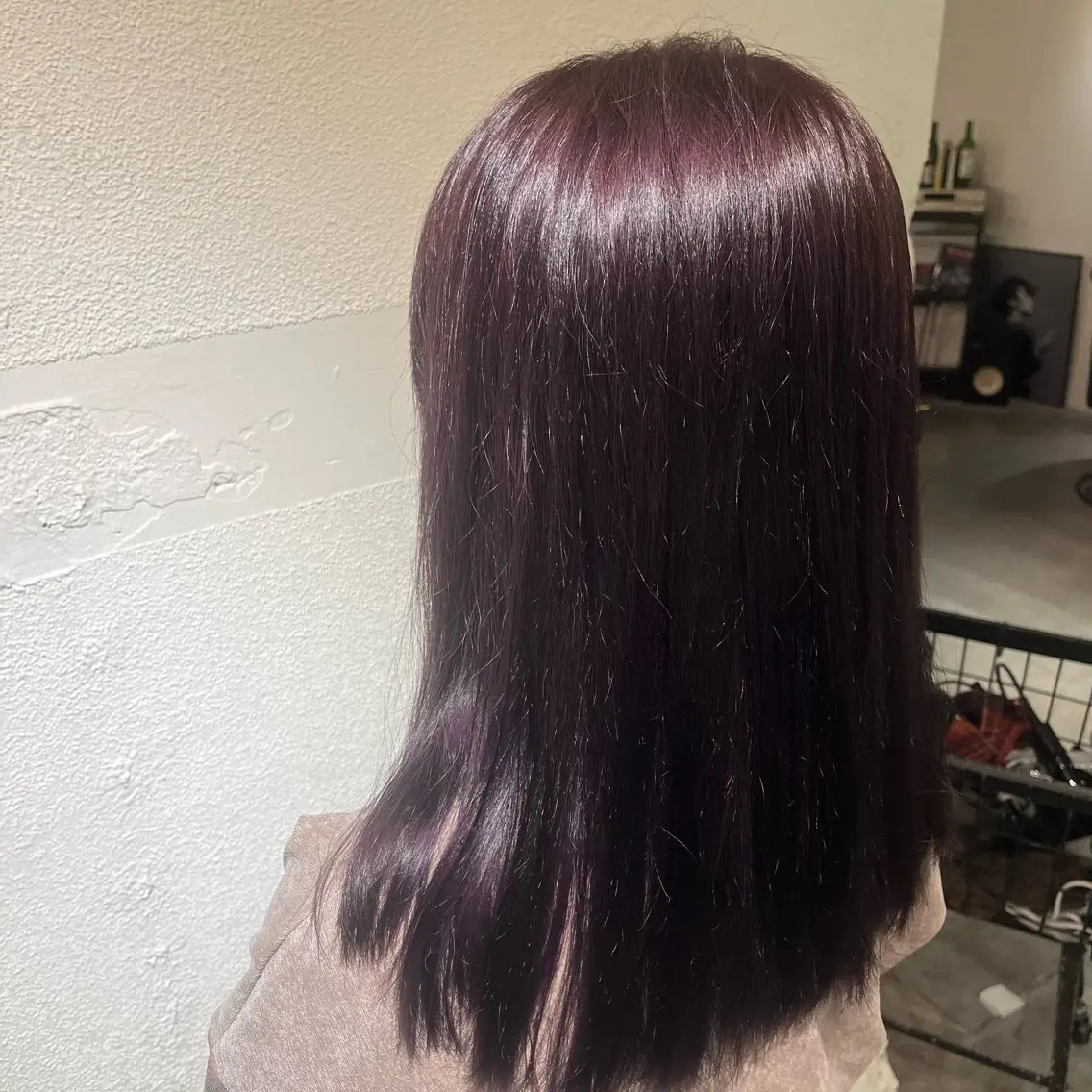 セミロング カラー ブリーチ ラベンダーカラー ピンクカラー ピンクラベンダー 顔周りカット/ 透明感カラー/ユナのヘアスタイル