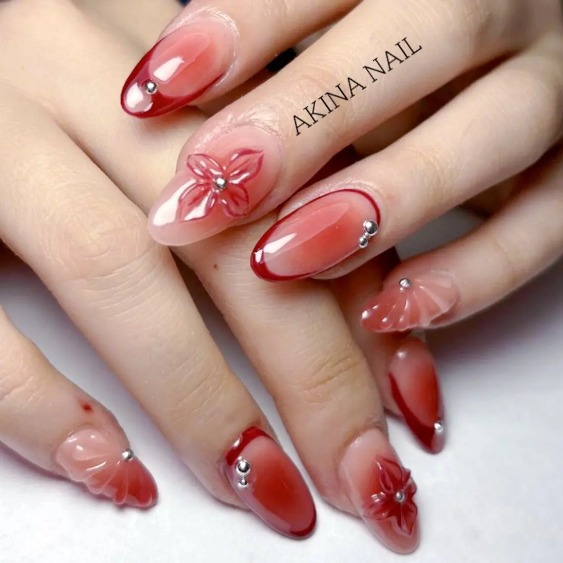 セミロング 韓国風ヘア ハンドネイル Akina Nail 亀戸のネイルデザイン