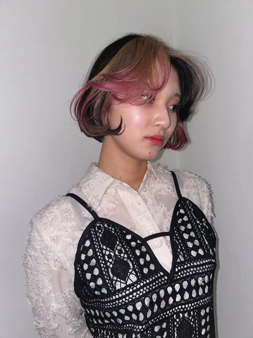 ショート カラー デザインカラー HIBIKI/原宿 ハッシュカット🪄のヘアスタイル