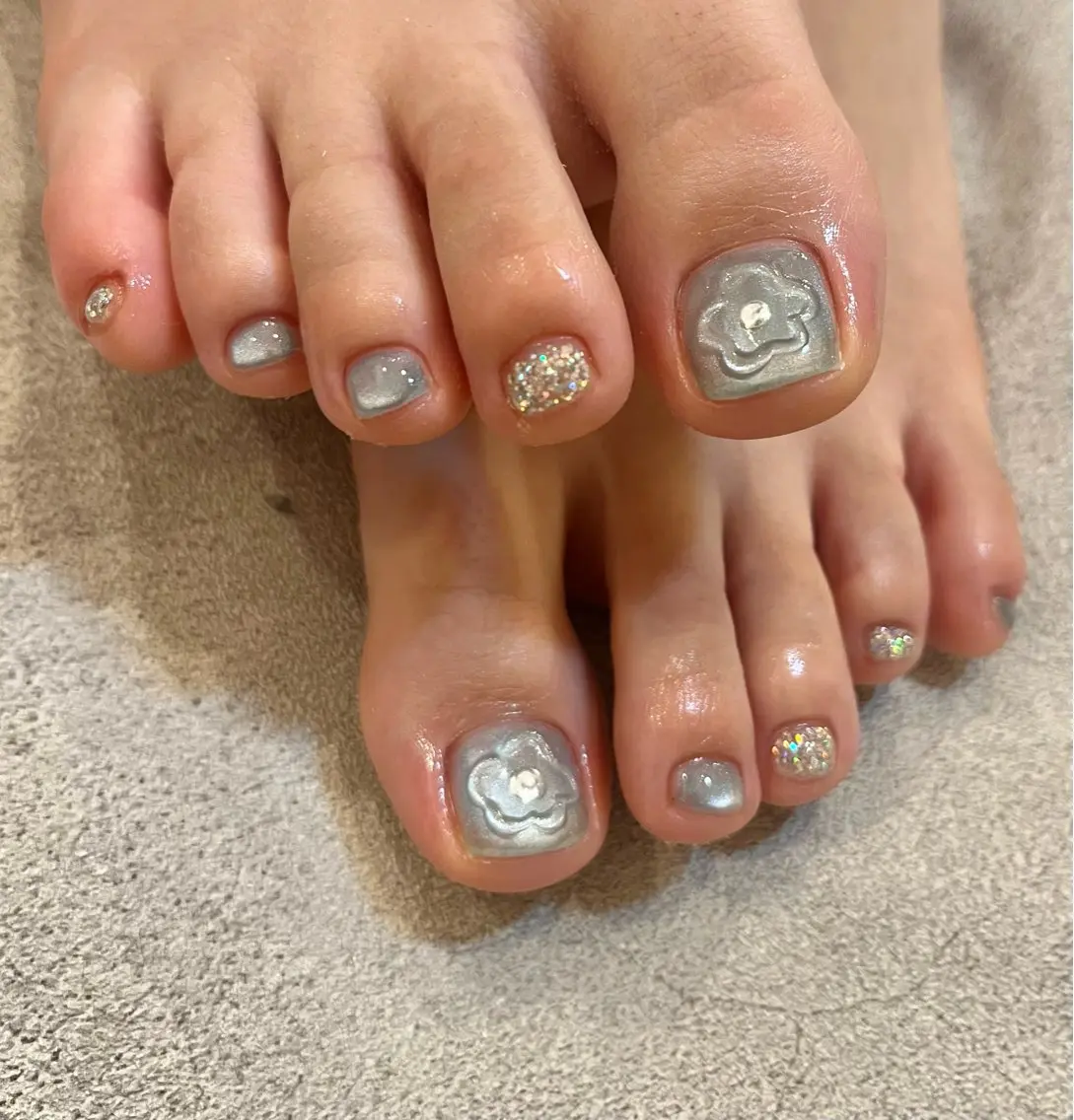 ネイル 水色 ぷっくりネイル ハルカ (AT.1011)のネイルデザイン