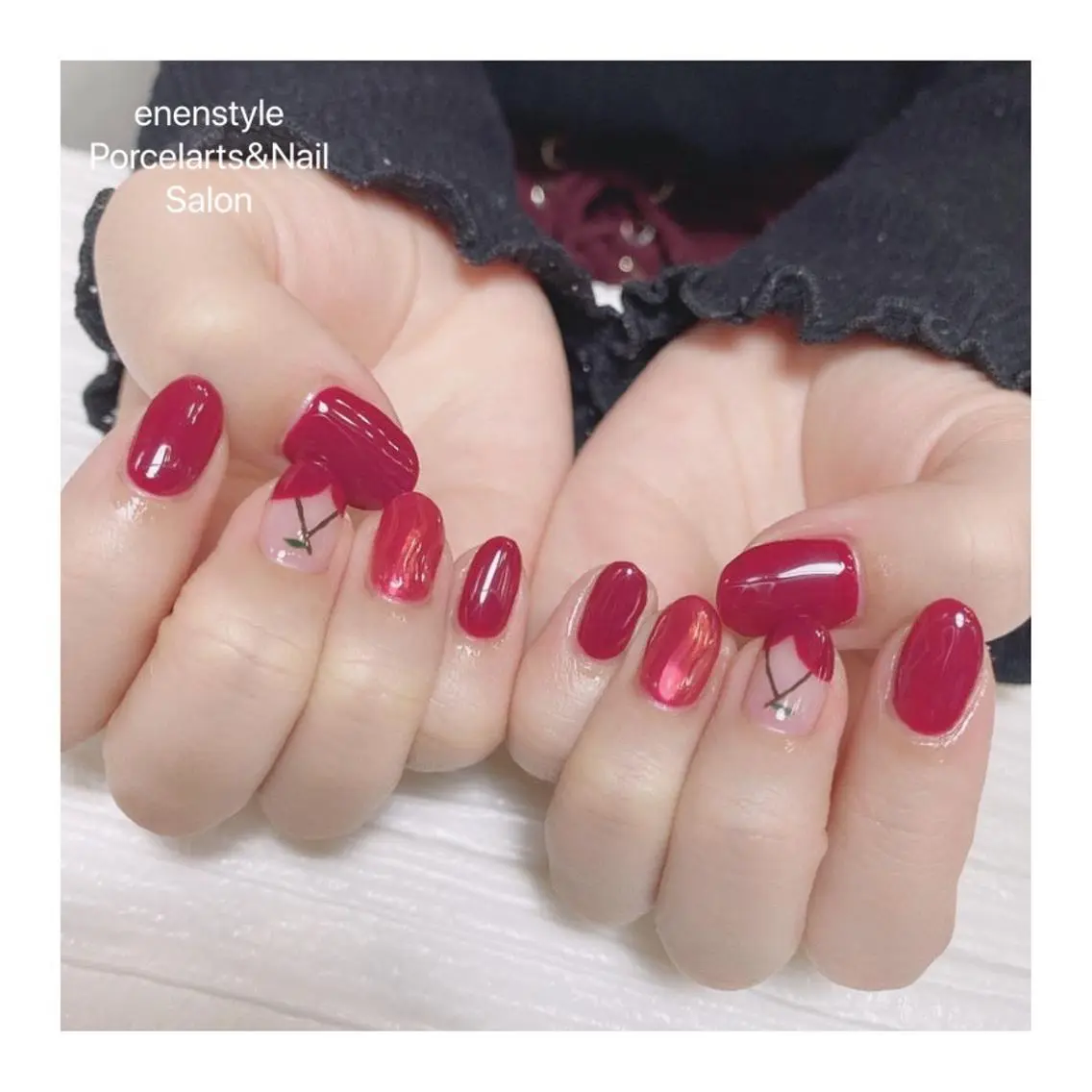 ミディアム ネイル ハンドネイル 🐾enen style 🐾のネイルデザイン