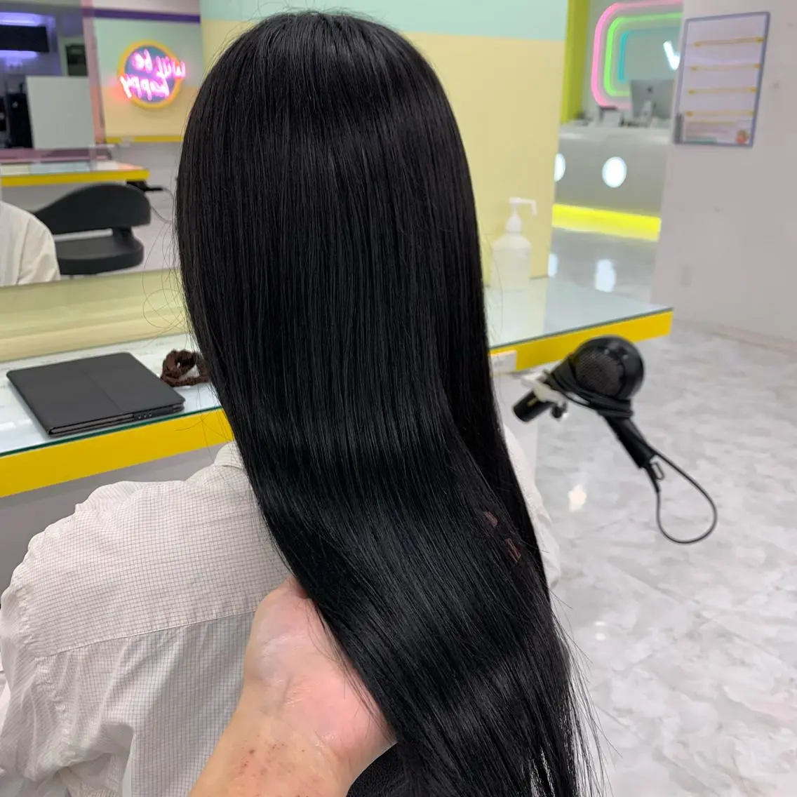 ロング カラー パーマ ヘアアレンジ メンズ キッズ ネイル マツエク・マツパ 黒髪 ブルーカラー ブルーブラック 髪質改善 トリートメント 🦋haginoya miho🦋のマツエク・マツパデザイン