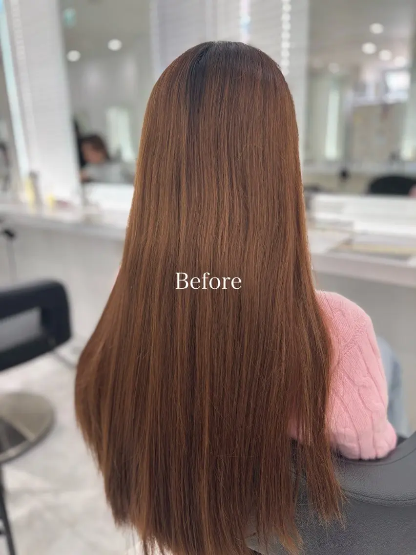 ロング カラー 流行りの透明感カラー ×縮毛矯正🤍ユウのヘアスタイル