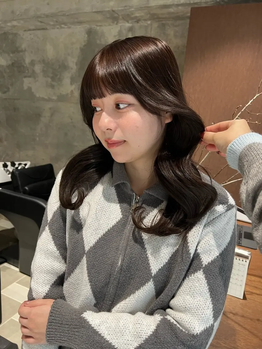 セミロング カット ヘアカラー トリートメント nok kaoriのヘアスタイル