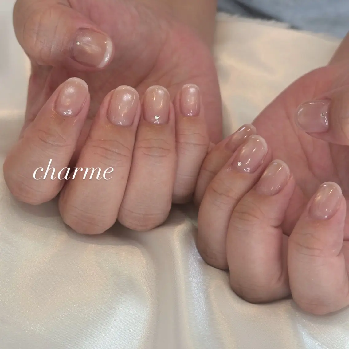 ネイル フレンチネイル マグネットネイル ハンドネイル charme nailのネイルデザイン