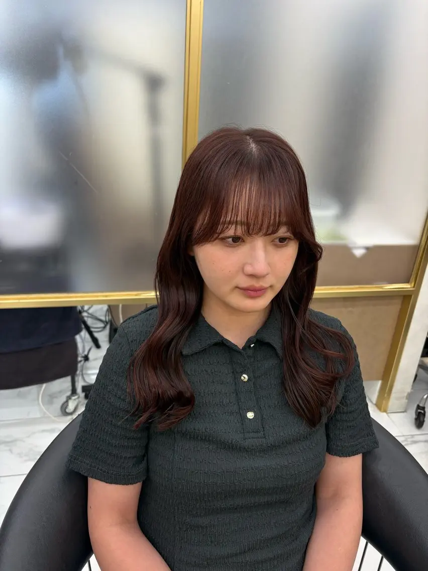 ロング カラー ブラウンカラー ピンクカラー ピンクブラウン ヘアカラー トリートメント ハッシュカット 暖色カラー/伊藤菜月のヘアスタイル