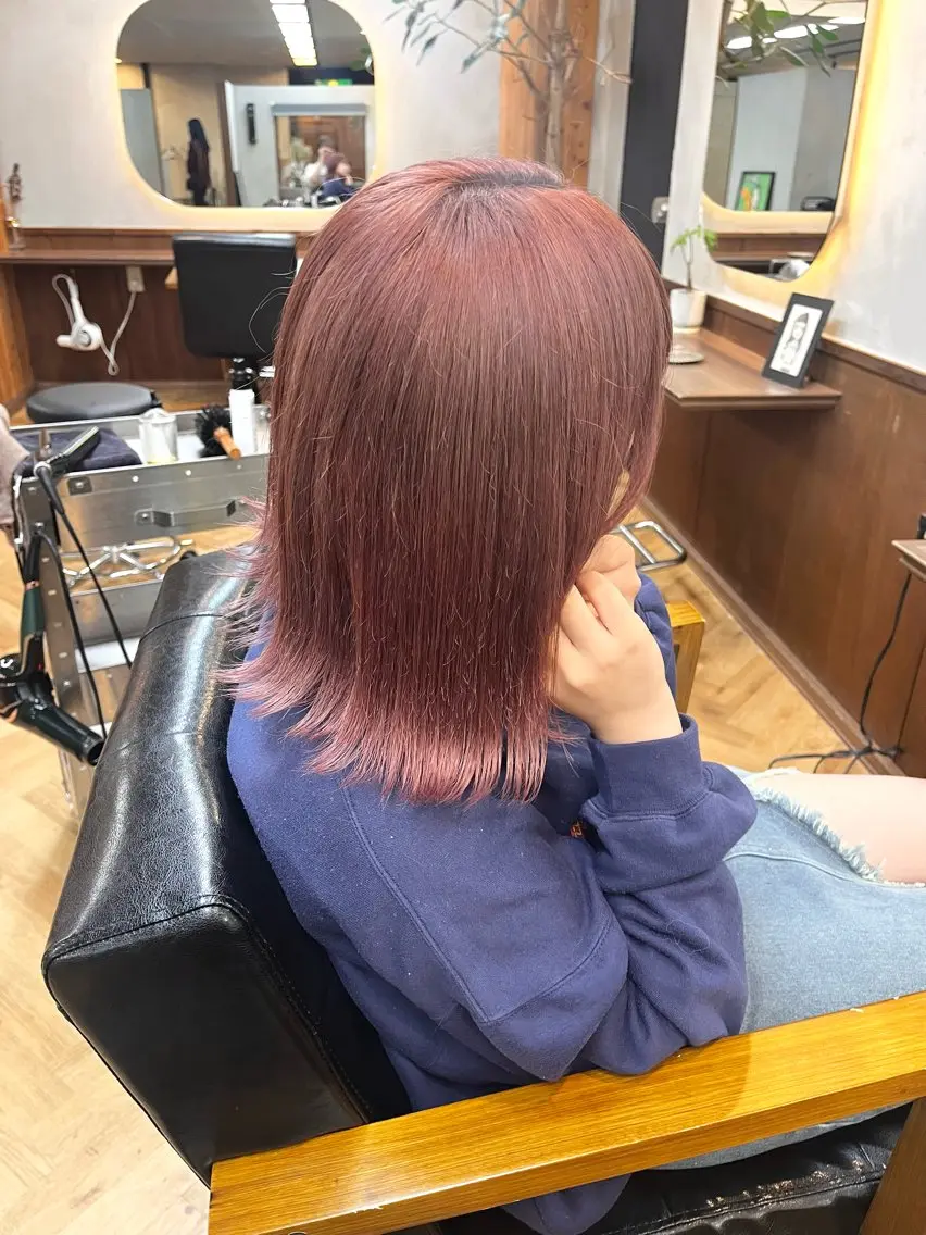 ミディアム カラー ヘアアレンジ ブリーチ ハイトーンカラー ena/ブリーチなし 透明感・レイヤー🎀のヘアスタイル