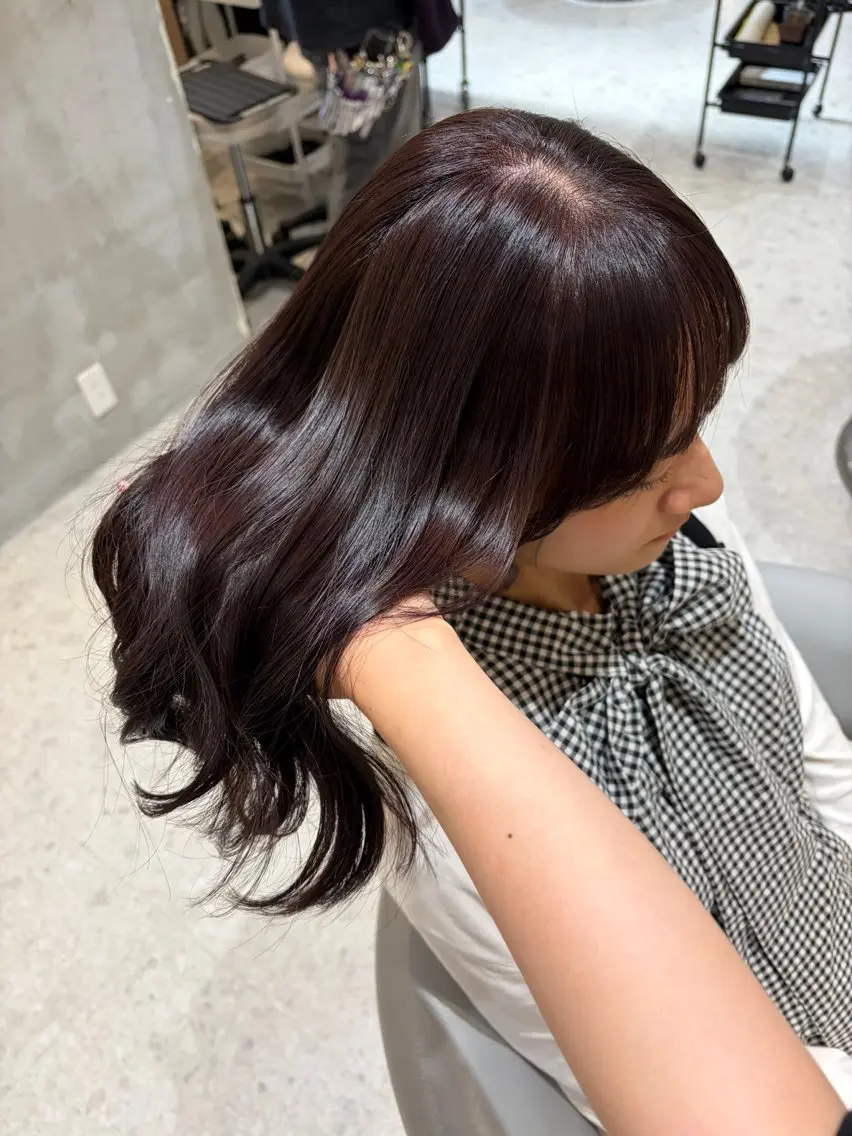 セミロング カラー ヘアカラー トリートメント アレンジ/レイヤー 赤み消し/はるかのヘアスタイル