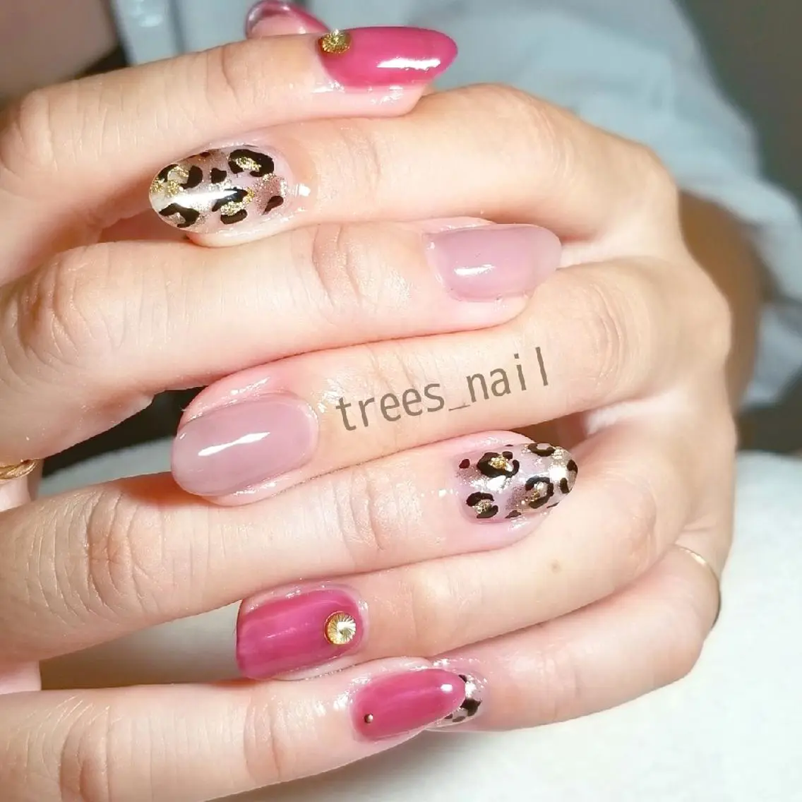 ネイル アニマル柄 クリアネイル ハンドネイル フットネイル trees_ nailのネイルデザイン