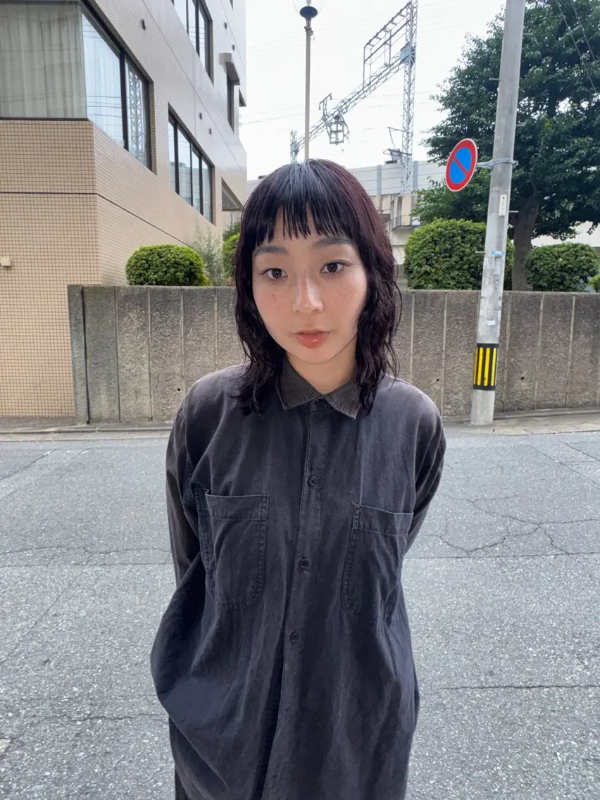 ミディアム パープルカラー カット ヘアカラー kai🐇似合わせ レイヤーカットのヘアスタイル