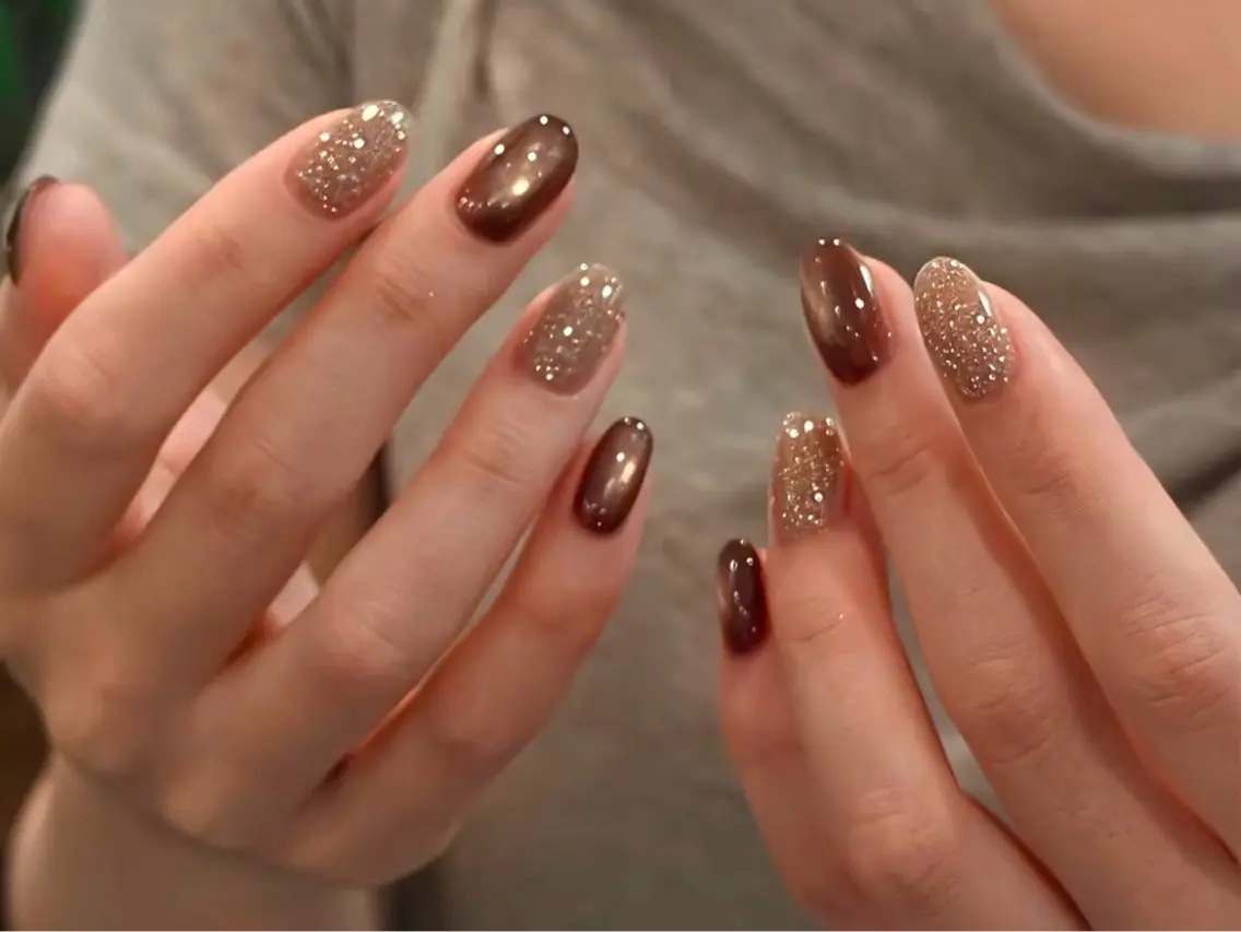 ネイル アートネイル オーロラネイル チークネイル フレンチネイル ガラスフレンチ ハンドネイル 🎀🎀YooLi Nail Salonのネイルデザイン