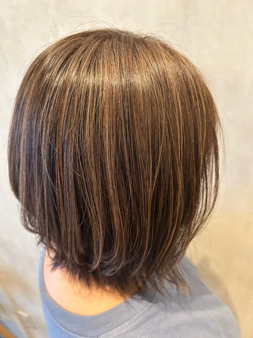 ミディアム ハイライト きむら はるみのヘアスタイル