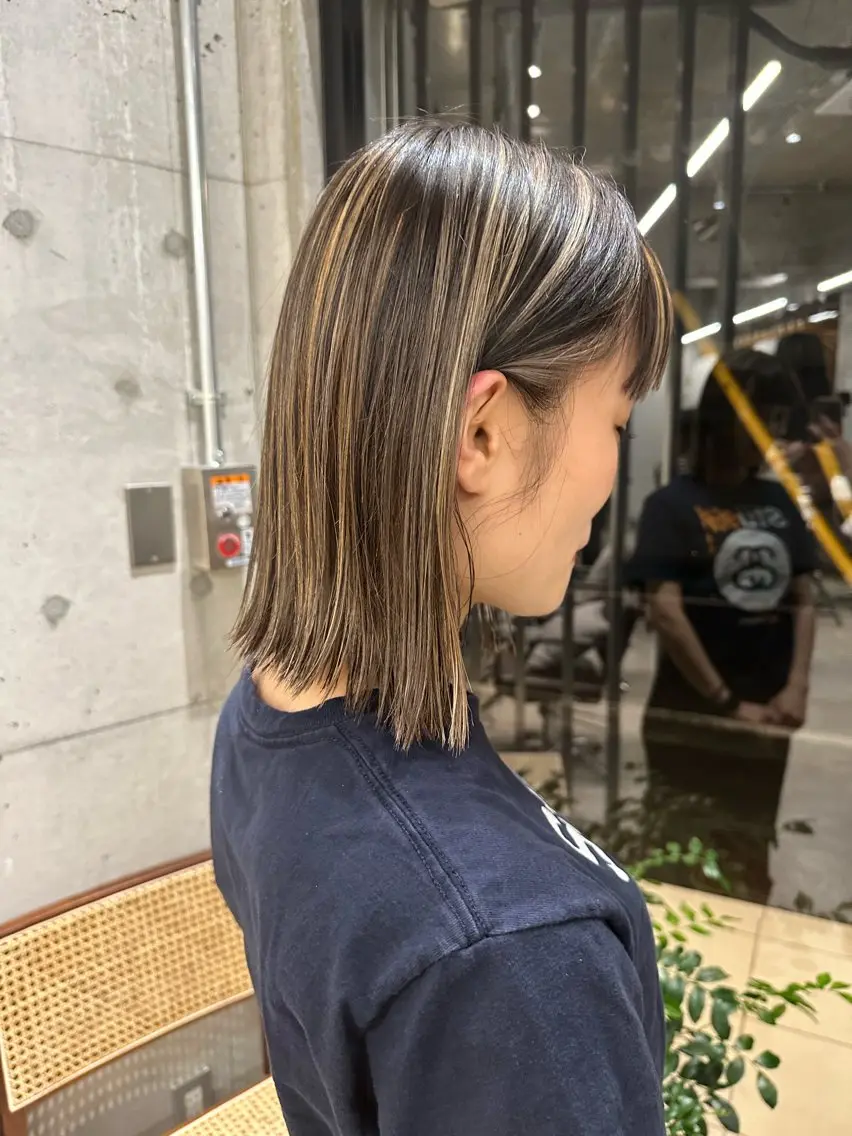 ミディアム カラー ハイライトカラー ハイライト Watanabe Maiのヘアスタイル