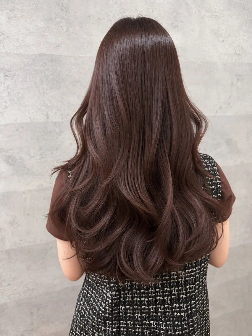 セミロング カラー ブラウンカラー ピンクカラー ピンクブラウン カット ヘアカラー Grow by NYNY 打越裕樹のヘアスタイル