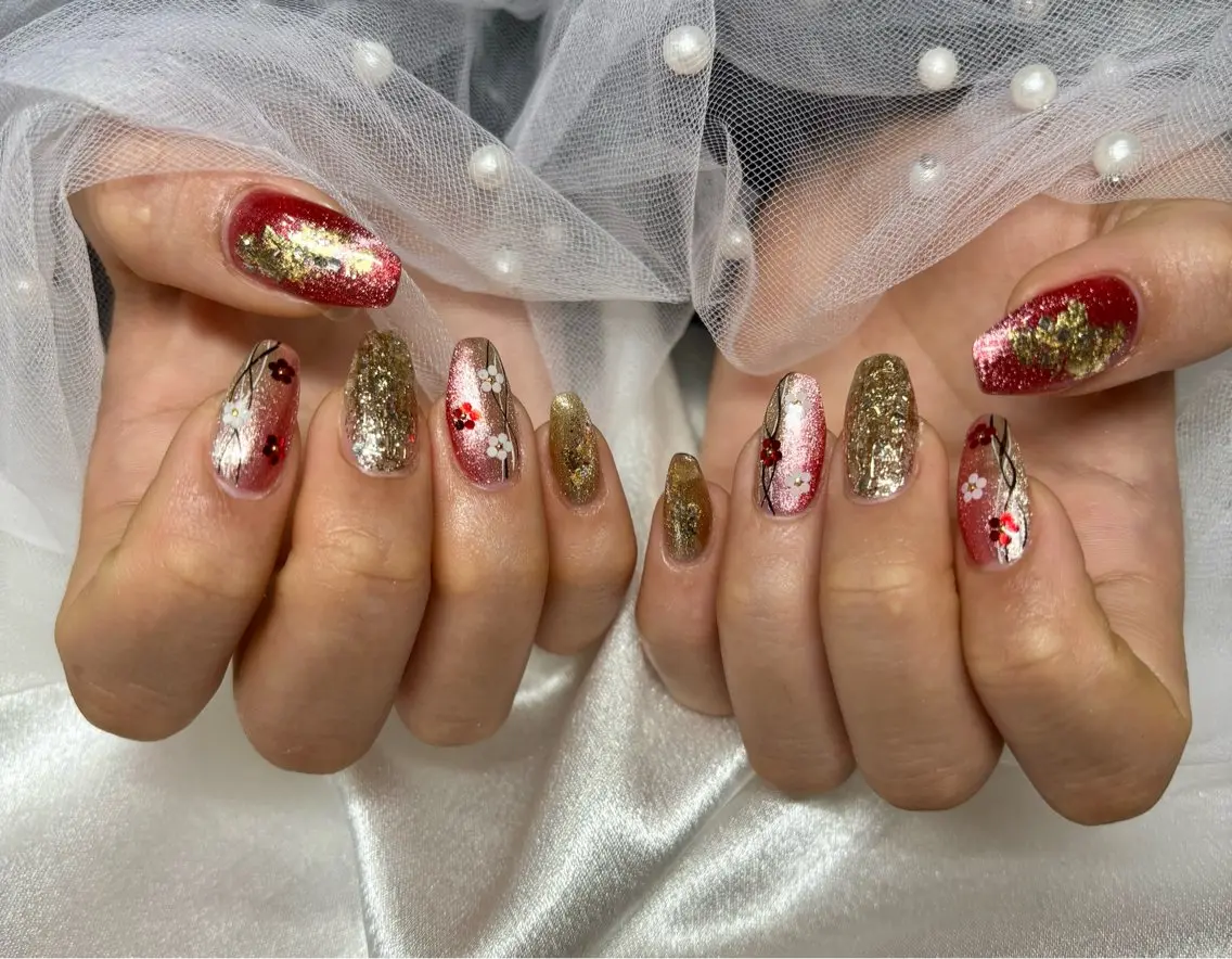 ネイル 成人式 門真市ネイルサロン♡ KUMI.HANAのネイルデザイン