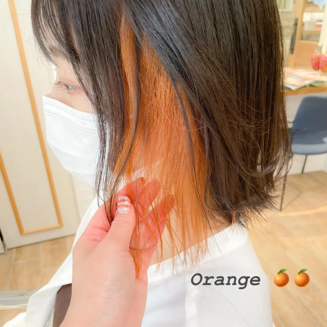 ミディアム カラー インナーカラー ボブ 外ハネヘア ヘアカラー ✨カラー支持No.1 🧸ワキ カナコ🧸のヘアスタイル
