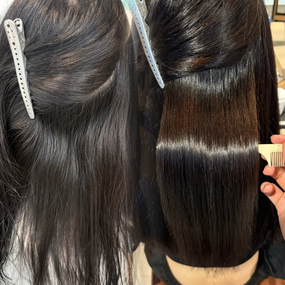 セミロング 縮毛矯正 村山 美姫のヘアスタイル