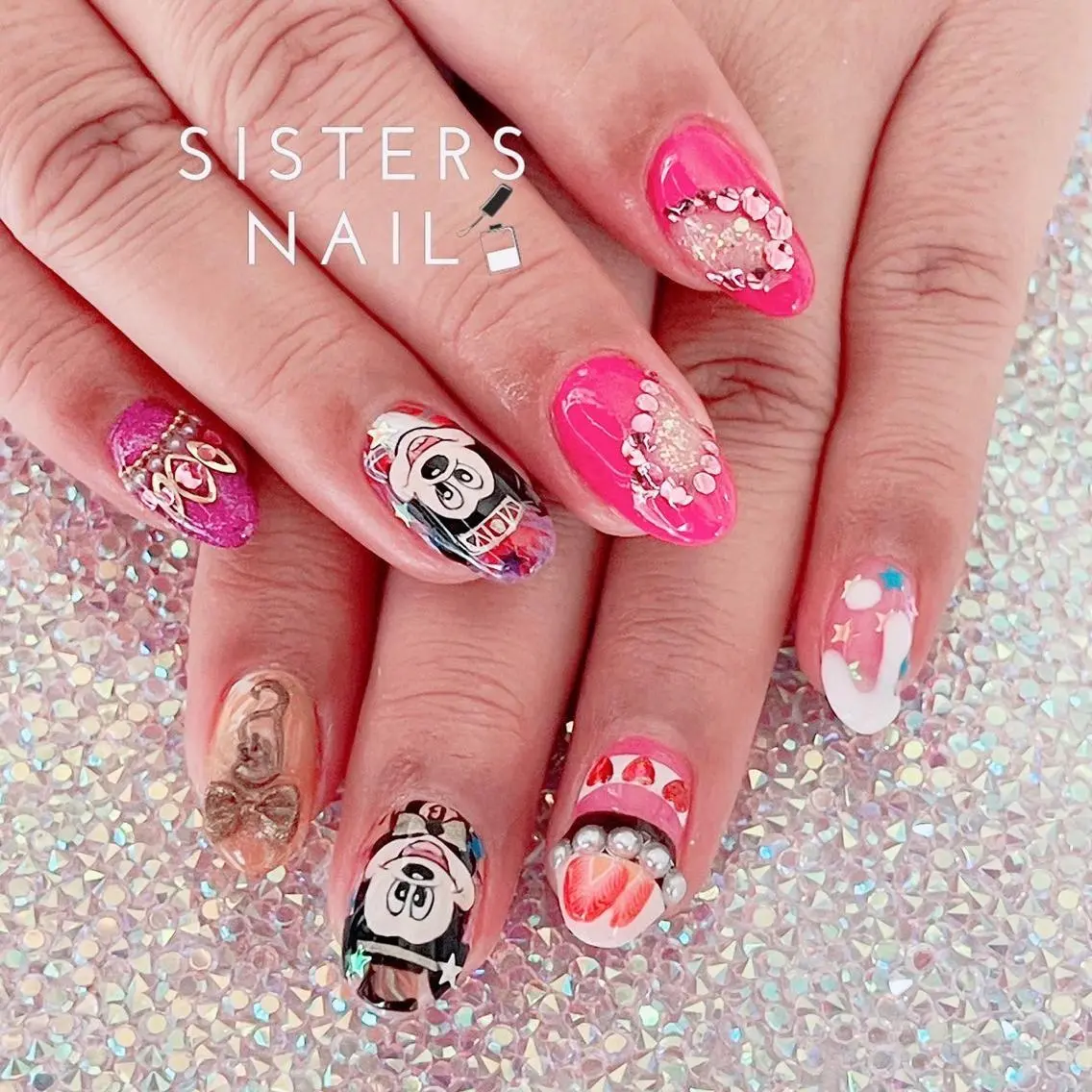 ネイル アートネイル ハート バレンタイン sisters nail.fのネイルデザイン